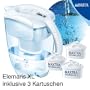 Brita Wasserfilter Elemaris XL mit Brita Meter inkl. 3 Maxtra Kartuschen, 3-Monats-Paket, wei�