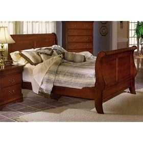 California King Cherry Sleigh Bed in Cherry Finish by Homelegance