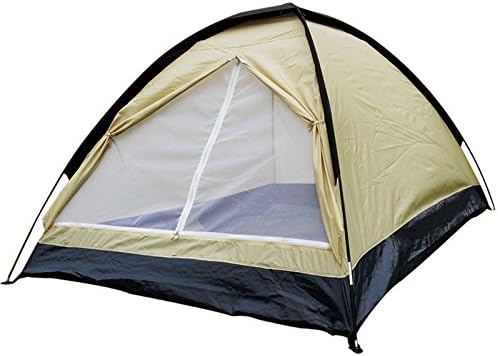 Outdoor Tent for Adult, 1-3 Person Single Layer Anti-rain-speed Open Tent Camping (Pale Yellow)