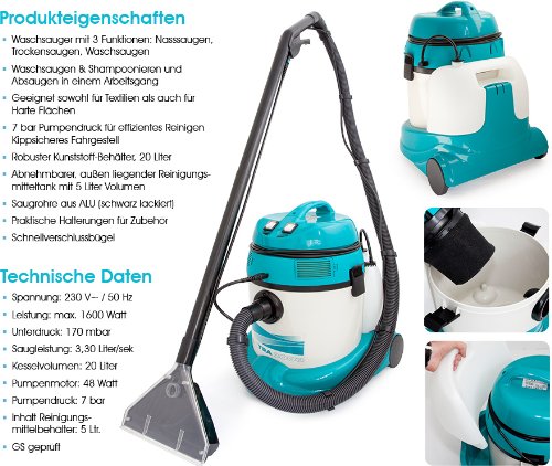 PROFI Waschsauger Teppichreiniger mit 7 bar Druck