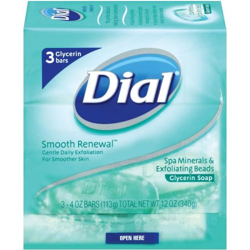 Dial Gycerin Soap Bar, Spa Minerals, 3 Count (Pack of 3