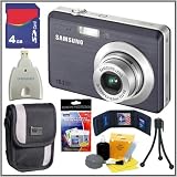 Samsung SL102 10.2 MP Digital Camera (Gray) + 4GB Accessory Kit