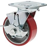 Grizzly G8177 Heavy-Duty Swivel Caster with Brake, 5-Inch