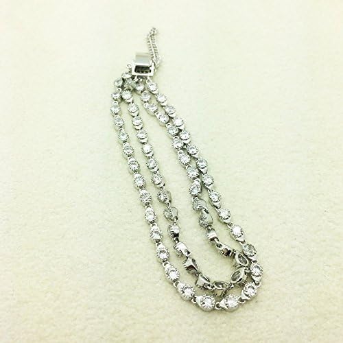 18K White Gold Rhodium Custom Made CZ Bracelet - GY24-2B