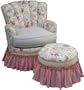 Angel Song English Bouquet Princess Adult Rocker Glider Chair - Down Filled