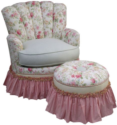 Kitchen: Angel Song English Bouquet Princess Adult Rocker Glider Chair   Down Filled