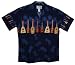 HAWAIIAN MEN'S UKULELE ALOHA SHIRT, 2XL, NAVY BLUE
