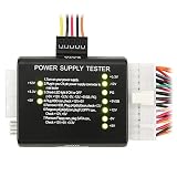 eForCity 20 / 24-pin Power Supply Tester for ATX / SATA / HDD, Black