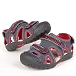 KIDS SHOES, Kinder Trekking Sandale, 3-Klett, Decksohle Leder, navy blau-rot, W�hlen Sie Ihre Gr��e:37