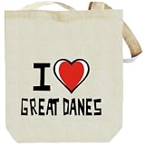 I Love Great Danes Dogs Tote Bag (Beige, Canvas, Unisex)