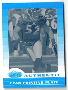 2008 Stadium Club Printing Plates Cyan Ray Lewis 1/1 BALTIMORE RAVENS