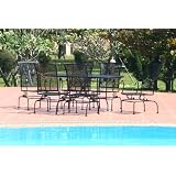 Monaco Outdoor Wrought Iron 7pc Patio Dining Set