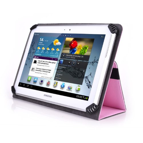 DigiLand 10.1 Inch Tablet Case - Fits Model# DL1010Q - UniGrip 10 Edition Folio Case - PINK - By Cush Cases