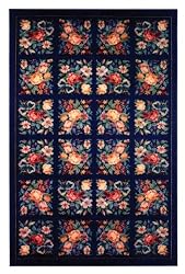 Dollhouse Miniature Floral Axminster Printed Rug