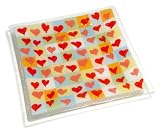 Peggy Karr 10-Inch Glass Multi Hearts Square Plate