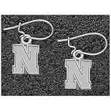 Logo Art Nebraska Cornhuskers Sterling Silver Team Font 3/8 Dangle Earrings
