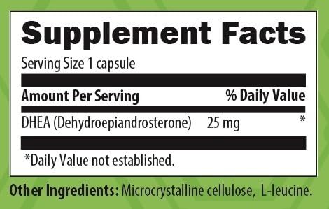 Preferred Supplements- DHEA 25mg- Non-GMO- as compared to Pure Encapsulations, Thorne, Integrative Therapeutics, Xymogen