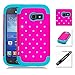 Samsung Galaxy Ace Style / SM-G310 / S765C Case, ToPerk (TM) Luxury Spot Diamond Dual Layer Armor Case + Free Screen Protector & Stylus Pen As Bundle Sale - Hot Pink