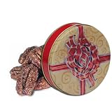 1 and 1/2 lb Bavarian Style Cinnamon Roasted Pecans Tin - Red Bow