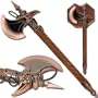 Asian Dragon Battle Axe with Wall Plaque