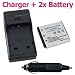 2 Battery+Charger For KODAK Klic-7004 V1073 V1233 V1253
