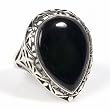 STERLING SILVER RING with Black Onyx 27mm