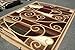 Generations Brand New Contemporary Modern Square and Circles Area Rug, 2' x 7', Brown/Beige
