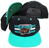Vancouver Grizzlies Black/Teal Two Tone Snapback Adjustable Plastic Snap Back Hat / Cap