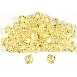 40 Jonquil Bicone Swarovski Crystal Beads 5301 4mm