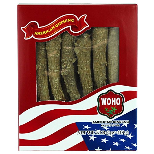WOHO American Ginseng #099.4, Long Jumbo XL Cultivated Roots 4oz