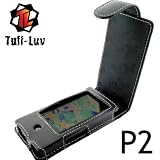 i-nique Tuff-Luv Exec soft Napa leather case for Samsung YP-P2 - (Black) + Belt clip