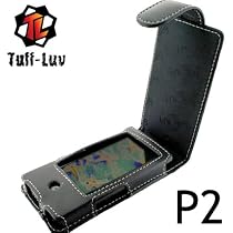 i-nique Tuff-Luv Exec soft Napa leather case for Samsung YP-P2 - (Black) + Belt clip