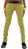 IMAGE OF Tripp NYC Juniors / Womens Super Skinny T-Jeans / Pants in Yellow / Black Checkers, Size: 7, Color: Yellow / Black Checkers
