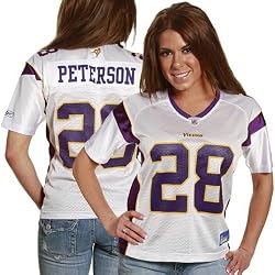 Reebok Minnesota Vikings Adrian Peterson Women's Replica White Jersey