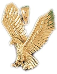 Dazzlers Solid 14k Gold Flying Eagle Charm Pendant Available in three colors from jewelsberry (weights: 3.8 grams only)