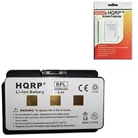 HQRP Lithium-Ion / Li-Ion Battery for 01070800001 2 Garmin GPSMAP 378 GPS Replacement plus HQRP Universal Screen Protector