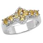 0.80 Carat Genuine Citrine Round Silver Ring