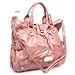 Pink Tracy Faux Leather Tote Bag Purse Handbag
