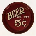 Retro Metal Beer Tray with Beer on Tap Design