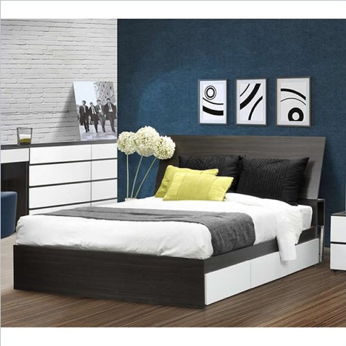 Nexera 225433 Allure 3Drawer Reversible Storage Bed Full Ebony and