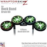 Lightning Green Skin by WraptorSkinz fits Rock Band Drum Set for Nintendo Wii, XBOX 360, PS2 & PS3 (
