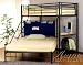 Twin Full Size Metal Bunk Bed with Desk in Black Finish