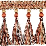 Jenna Double Ball Tassel Trim 5in- Cinnamon Multi 1 Yard