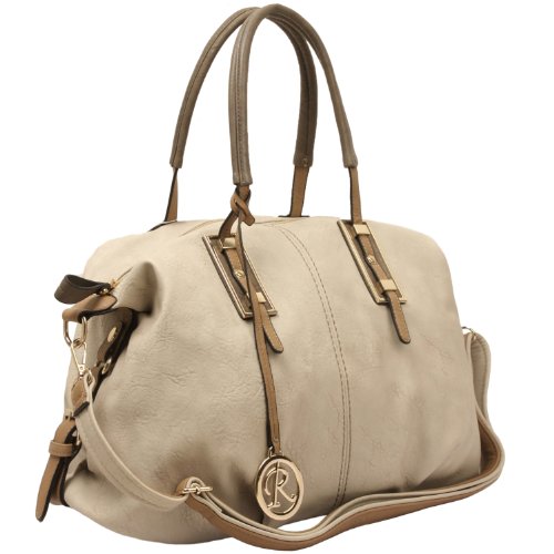 ACACIA Grey Everyday Large Top Double Handle Shopper Hobo Satchel Office Tote Shoulder Bag Handbag Purse