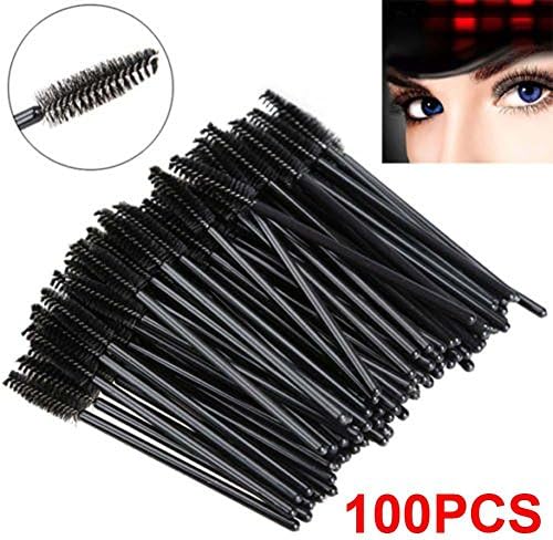 100PCS Disposable Eyelash Mascara Brushes Wands Applicator Makeup Brush Health and safety Brush Mascara Kits-Black