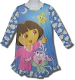 Dora & Boots "Shining Star" Long-sleeve, Ruffled, nightgown for girls - CLEARANCE PRICE