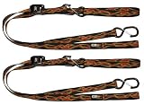EK Ekcessories 19072P-W56-AM Power Cat Flame Pattern Dual Safety Clip Tie Down with Built In Soft Tie - Pack of 2