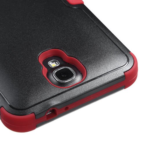 Samsung Galaxy Mega 2 G750 Case, Kaleidio [Mybat Natural TUFF] Dual Layer Shock Proof Hybrid Case Cover w/ Metal Kickstand [Includes a Overbrawn Prying Tool & Stylux Stylus] [Black/Red]
