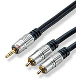 Cordon Home Cinéma Jack 3.5 vers 2x Rca mâle 5 m
