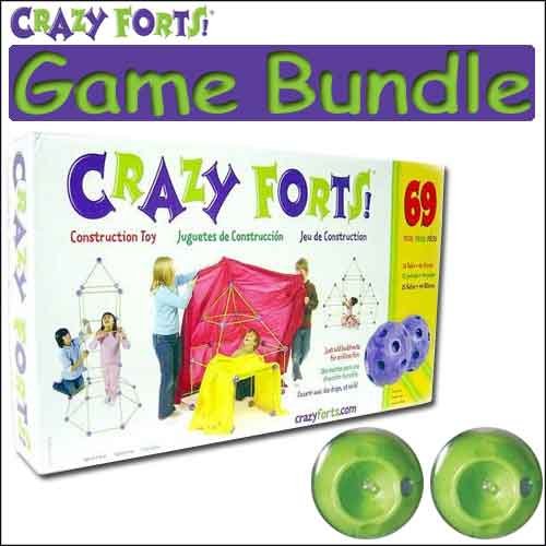 Crazy Forts Construction Toy 69 Piece Set and Fort Lights